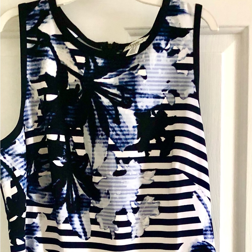 Maggy Lily black white striped floral